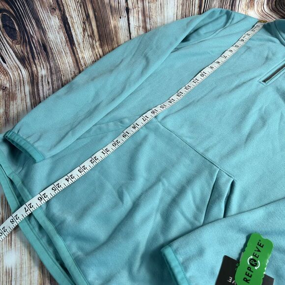 NEW Massive Outdoor Mens Sz Small Teal Repreve 1/4 Zip Hoodie Hooded Sweatshirt - Picture 6 of 10